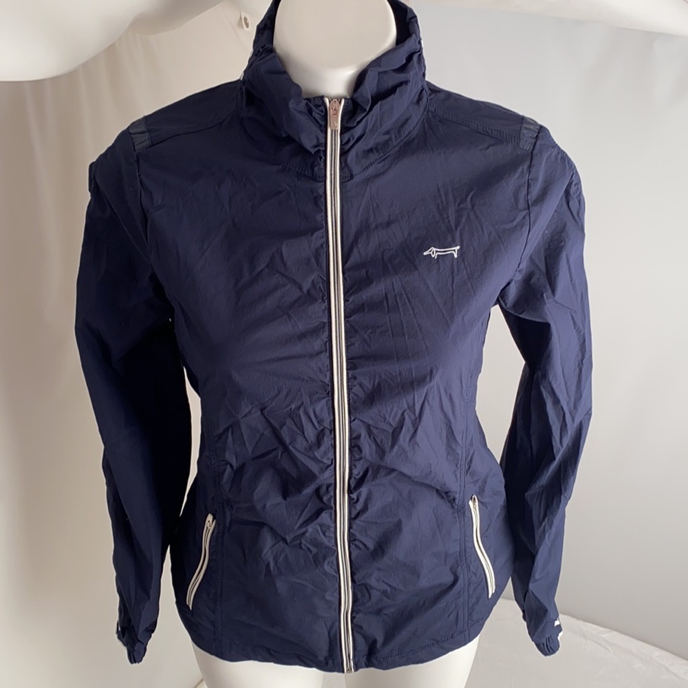 Louis Castel navy blue full zip windbreaker jacket